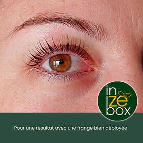 Photo reelle d'un Rehaussement de cils, vegan, avec des ingredients naturels inZebox + ZEbotox Keratine